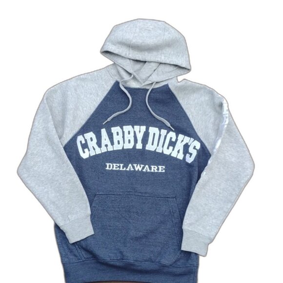 Crazy Apparel Tops - Crazy Apparel Navy & Gray Crabby Dick's Delaware Hoodie Size Small